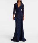 Кружевное платье Monique Lhuillier, Ocean - фото 2