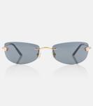 Прямоугольные солнцезащитные очки Damier Plaque Versace - фото