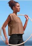 Футболка LASCANA Active Basic T-shirt, Camel Schwarz/Camel - фото