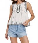 Кит майка-борцовка в цвете крем/черный Another Love - фото