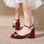 Туфли Mary Jane Chunky Heel High Heels Women's TAOLEI, Ecru - фото 12