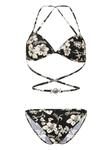 Marine Serre бикини с цветочным принтом, черный - фото