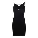 Платье (WMNS) Off-White Off-Stamp Ribbed Dress 'Black' - фото