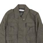 Off-White Блузон в стиле милитари Серый Меланж - фото 3