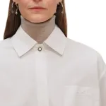 HERMES Рубашка Women's White Lapel Moderate - фото 5