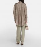 Шелковая рубашка Brunello Cucinelli, нейтральный - фото 3