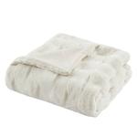 Плед из искусственного меха Madison Park Vivienne, цвет Ivory - фото