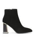 Замшевые ботинки на блестящем каблуке Kazar, черный - фото