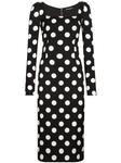Dolce & Gabbana платье миди в горох, черный - фото