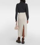 Юбка миди из хлопка в рубчик Brunello Cucinelli, белый - фото 3