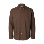 Рубашка Selected Regrick Oxford Flex, коричневый - фото