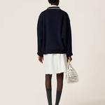 Куртка с молнией и вышитым логотипом MIU MIU, синий - фото 4