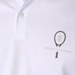 Короткий рукав поло Brunello Cucinelli, белый - фото 7