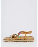 Бежевые сандалии с множеством ремешков Gibaldi, мультиколор - фото 2