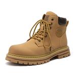 Ботинки Martin Boot Biker Unisex Chi Wolf, желтые с меховой подкладкой, мужской размер - фото 10