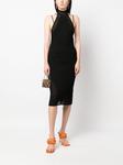 ANDREĀDAMO трикотажное платье миди с вырезом халтер, черный - фото 2