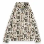 Худи Scotch & Soda All Over Printed Oversized, бежевый - фото 3