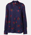 Рубашка из печатного твила Argo Khaite, Raspberry/Amethyst - фото