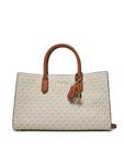 Сумка MICHAEL Michael Kors Scarlett Medium Signature Logo Satchel 30F4GETS2B Beige - фото