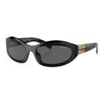 MIU MIU Солнцезащитные очки овальной формы Eyewear Oval Frame, Black - фото