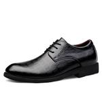 Мужские чёрные туфли DILIKAN, клетчатая кожа - фото