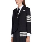 THOM BROWNE Однобортный пиджак с полосками, Marine Blue - фото 6