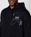 Толстовка мужская Hugo Blue Nedimo с принтом, черный - фото 4