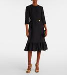 Платье миди Crepe Couture с оборками Valentino, Nero - фото 2