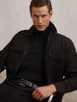 Кожаный ремень Preston Woven Reiss, Black - фото 2