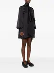 Платье мини с высоким воротником и драпировкой SACAI, черный - фото 3