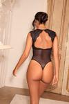 Стринги с рукавами крылышками боди Lipsy, черный - фото 2
