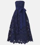 Кружевное платье-бюстье Elie Saab, Moody Blue - фото