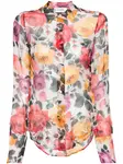 Рубашка с цветочным принтом Blugirl, розовый - фото