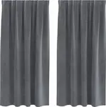 Плотные шторы , 2 шт., светло-серые, 140 x 175 см, бархатные vidaXL - фото