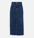 Джинсовая юбка макси hilla Agolde, синий - фото