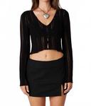 Вязаный свитер черный Cotton Candy - фото