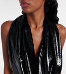 Бархатное платье с халтернеем Stella McCartney, черный - фото 4