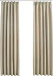 Плотные шторы с крючками, 2 шт., бежевые, 140х245 см DKD HOME DECOR - фото