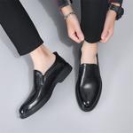 Мужские туфли GZZ черные на низком каблуке - фото 10