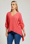 Блуза ASYMMETRIC HEM Yours Clothing, лосось - фото
