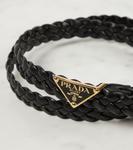 Плетёный кожаный ремень Prada, черный - фото 3