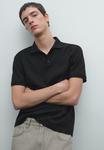 Поло Massimo Dutti SHORT SLEEVE POLO NECK, Black - фото 5