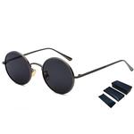 FireMonkey Унисекс круглые солнцезащитные очки из сплава, Black Frame Black Gray+Silver Frame Black Gray (520 Box) - фото 3