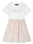 Платье с принтом Barocco Versace Kids, розовый - фото