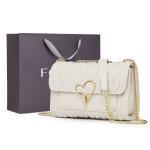 FOXER Кожаная сумка с сердечком-замком, Cloud White - фото