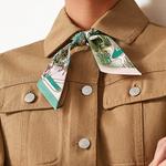 HERMES Шёлковый шарф Твилли женский зелёный, Green - фото 2