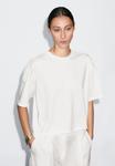 Футболка Massimo Dutti BOXY FIT WITH SHORT SLEEVE, Beige - фото