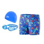 Детский купальник LINING, 221 Colorful Blue Three-Piece Set - фото