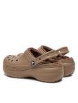 Мюли Classic Platform Lined Clog W 207938 Crocs, коричневый - фото 3