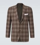 Клетчатый пиджак из шерсти, шелка и льна Kiton, Kiton Testa - фото